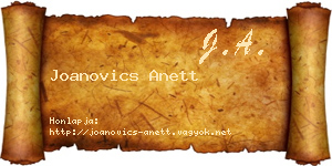 Joanovics Anett névjegykártya